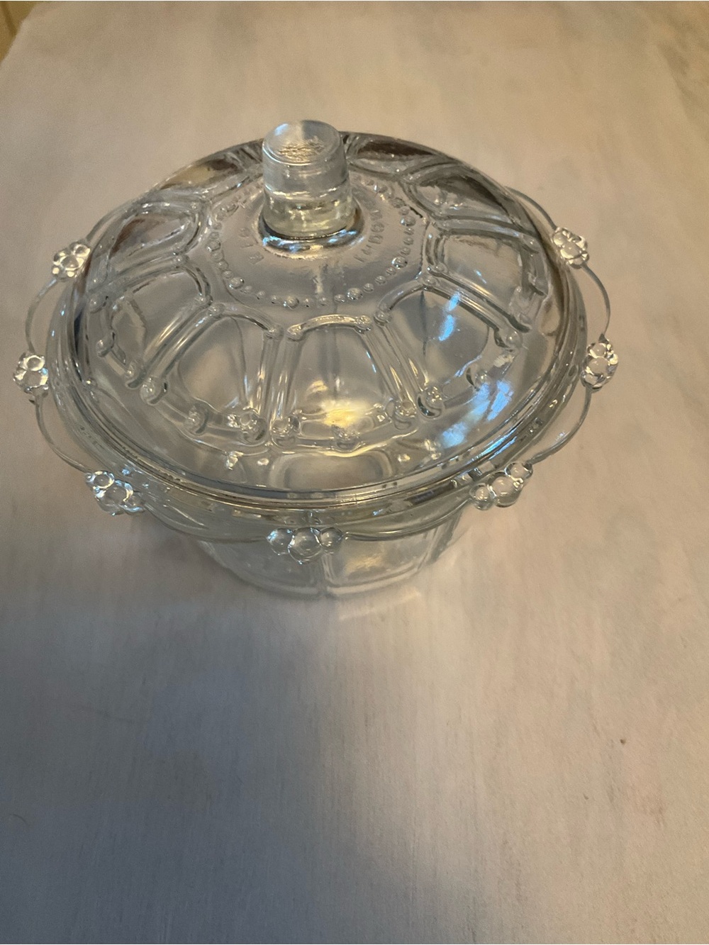 Vintage 1980s KIG crystal clear candy dish